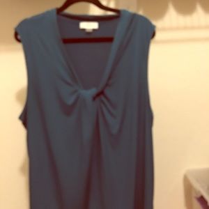 Teal Calvin Klein Front Knot Top